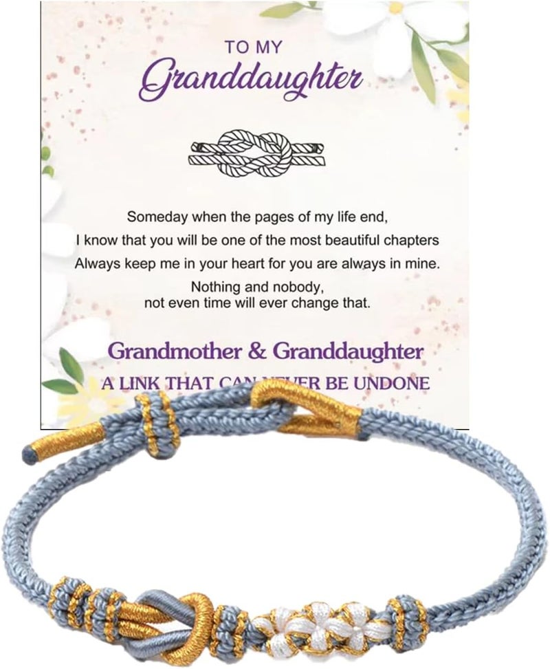 DivaGlamz To My Granddaughter-Infinity Forever Love Heart Bracelet, Natural Emperor Stone Double Layer Purple Beaded Woven Wrap Bracelets Adjustable Mind Peace Gift Jewelry - Image 1